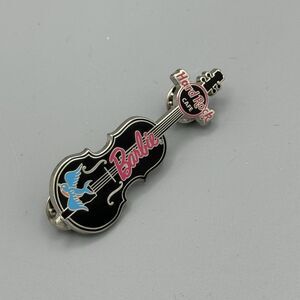 Vtg Hard Rock Rockabilly Barbie Pin ONLY USA Black Guitar Blue Bird Lapel Hat